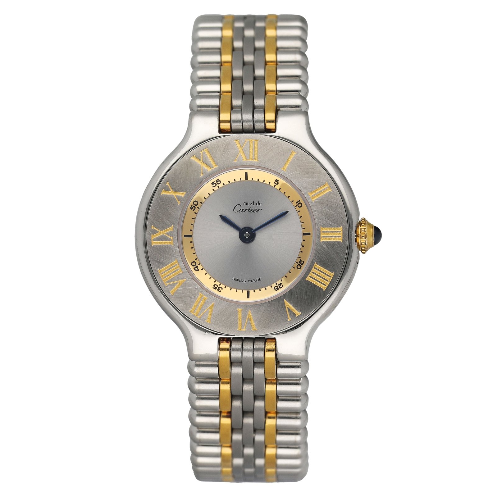 Cartier Must 21 W10073F4 mostrador prata Relógio Feminino