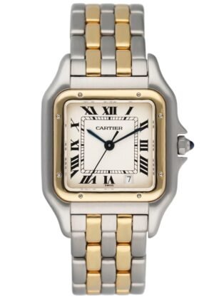 Cartier Panthere 83949 Two Rows Midsize Relógio Feminino Caixa e Documentos