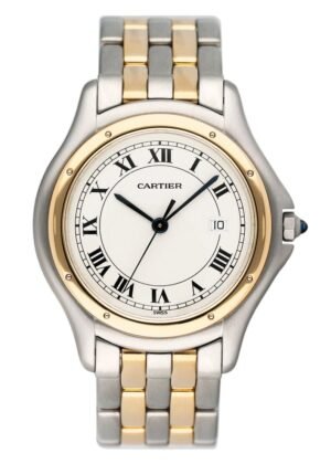 Cartier Panthere Cougar 187904 Two Tone Relógio Masculino Caixa e Documentos
