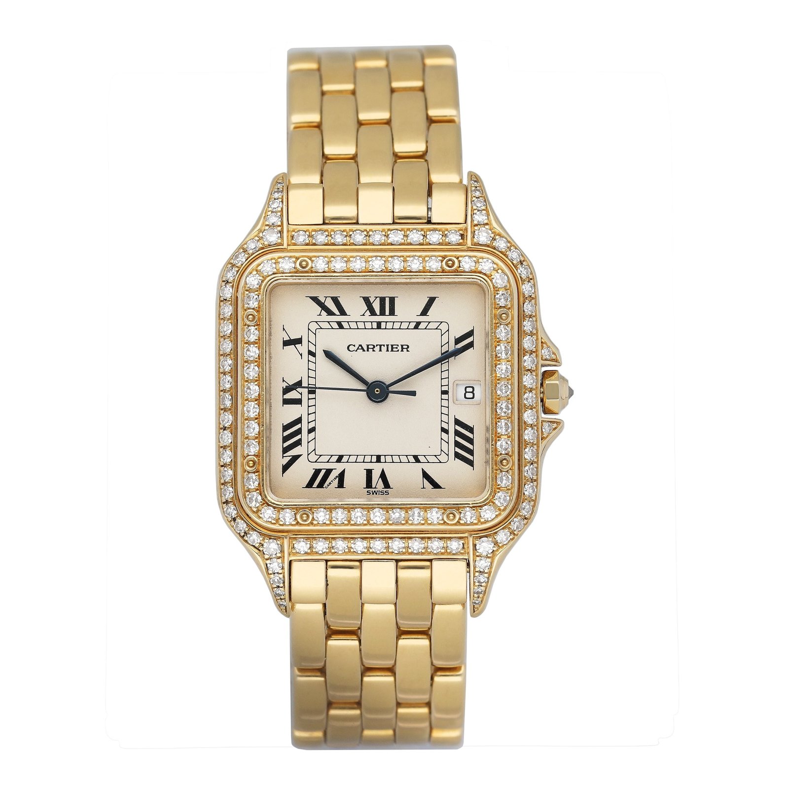 Cartier Panthere Large 88272147 Diamond 18k ouro amarelo Relógio Masculino