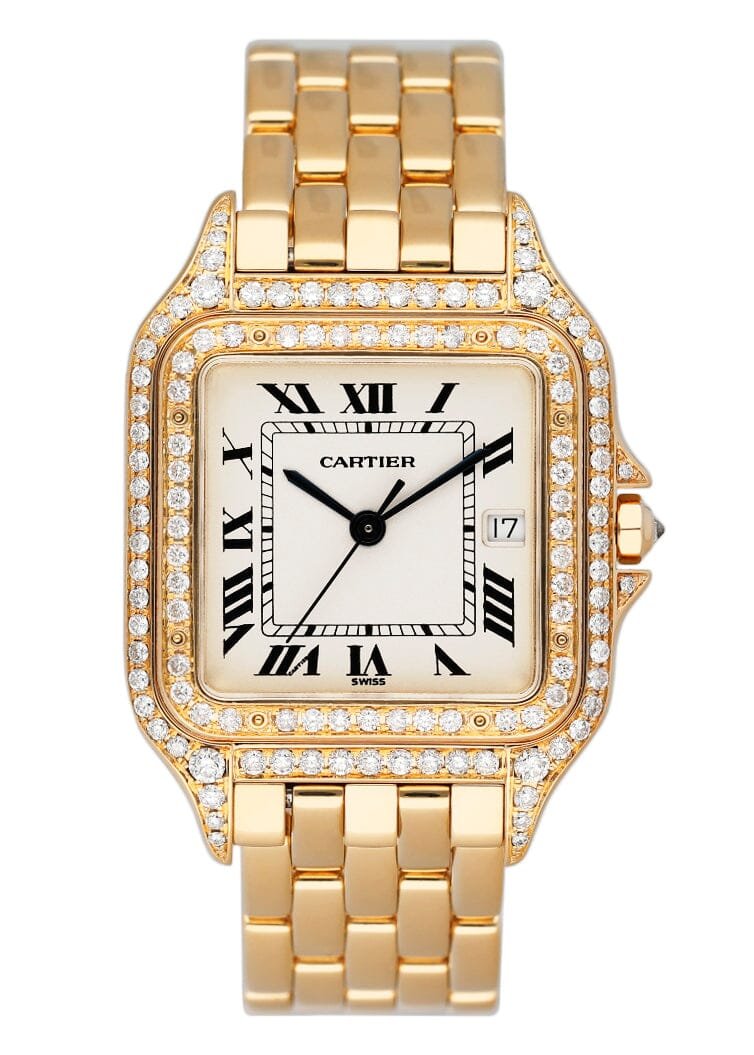 Cartier Panthere Large W25014B9 Diamond Relógio Masculino