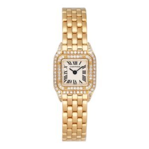 Cartier Panthere Mini W25034B9 Diamond 18k ouro amarelo Relógio Feminino