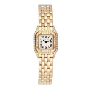 Cartier Panthere Mini WF3141B9 18k ouro amarelo Diamond Relógio Feminino Caixa e Documentos
