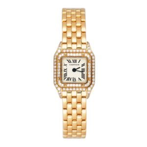 Cartier Panthere Mini WF3163B9 Diamond 18k ouro amarelo Relógio Feminino