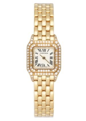 Cartier Panthere Mini WF3182B9 18k ouro amarelo Diamond Relógio Feminino