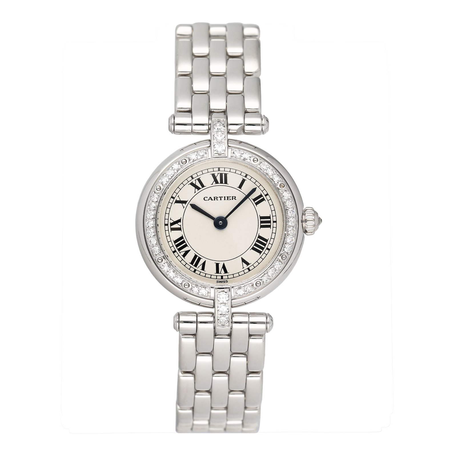 Cartier Panthere Vendome WF5033F3 Diamond 18k ouro branco Relógio Feminino