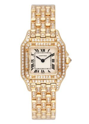 Cartier Panthere WF3072FF 18k ouro amarelo & Diamond Relógio Feminino