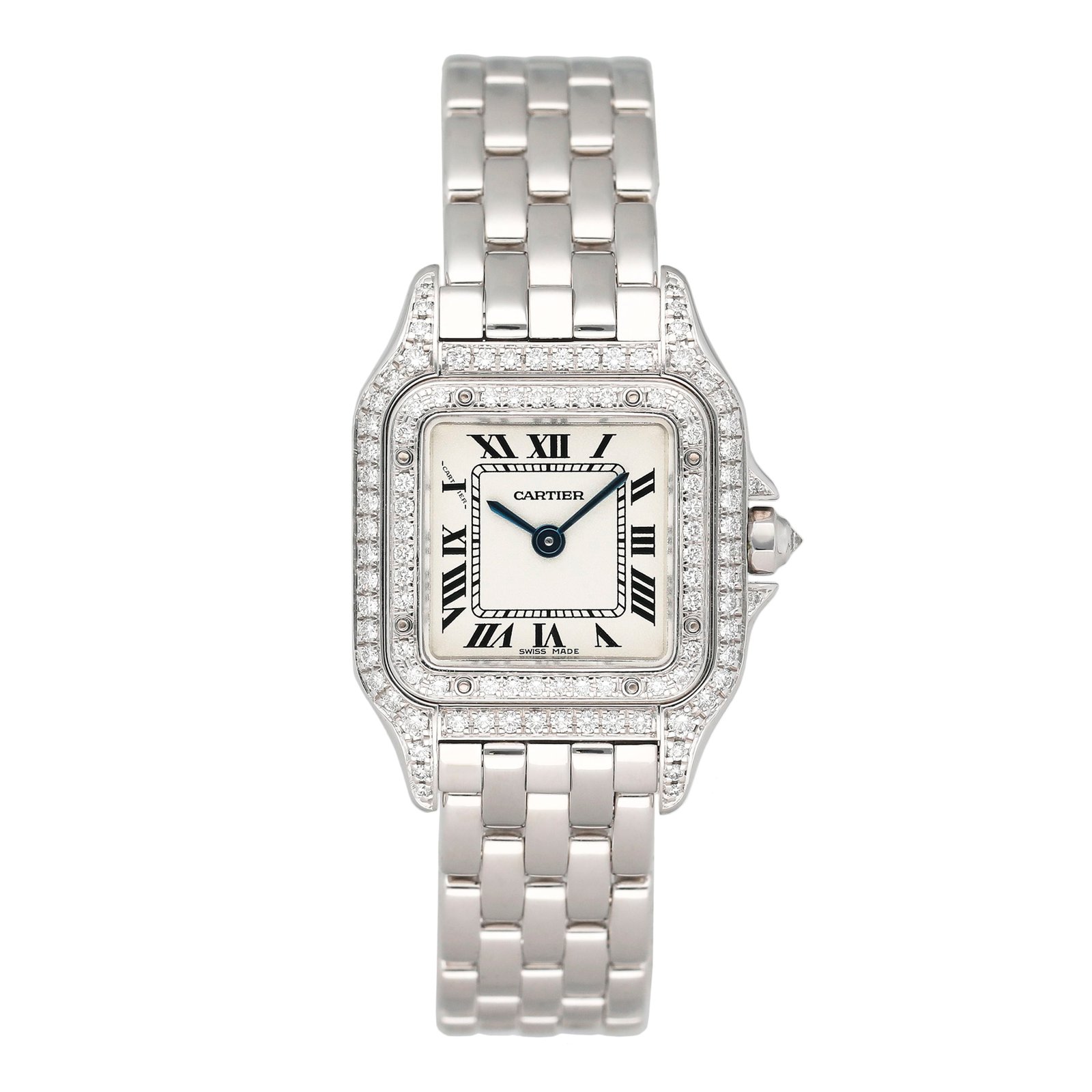 Cartier Panthere WF3118F3 18k ouro branco Diamond Relógio Feminino With Service Papers