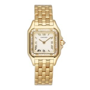 Cartier Panthere WF3215B9 mostrador prata Diamond Relógio Feminino