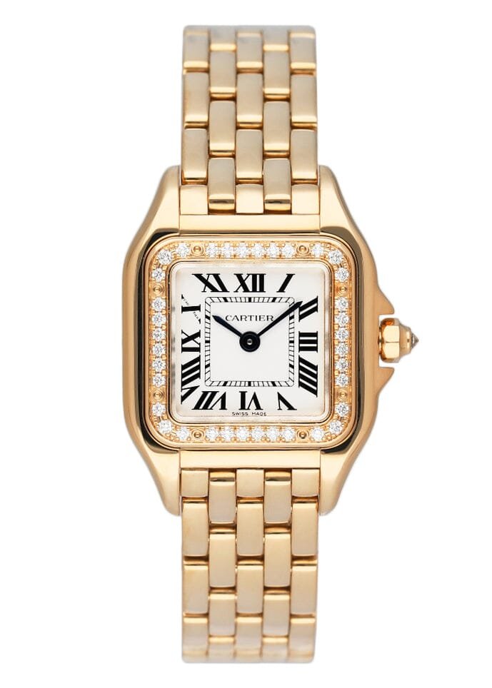 Cartier Panthere WJPN0048 Diamond Bezel 18k ouro amarelo Relógio Feminino