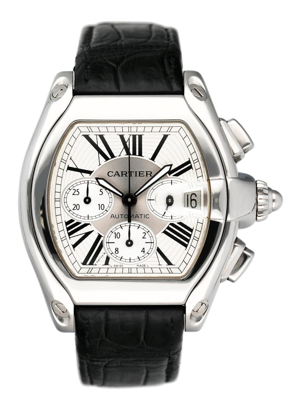 Cartier Roadster W62019X6 mostrador prata Relógio Masculino