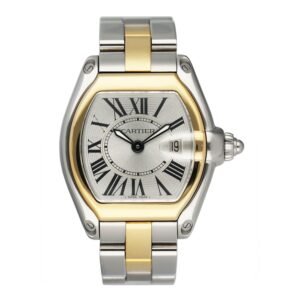 Cartier Roadster W62026Y4 Two Tone ouro amarelo Relógio Feminino Caixa e Documentos