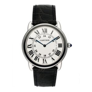 Cartier Ronde Solo W6700255 mostrador prata Relógio Masculino