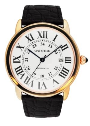 Cartier Ronde Solo W6701009 18k ouro rosa XL Relógio Masculino Caixa e Documentos