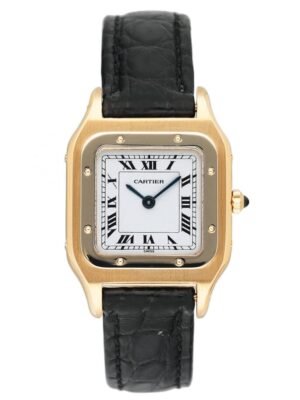 Cartier Santos Dumont W1505556 mostrador branco Relógio Feminino
