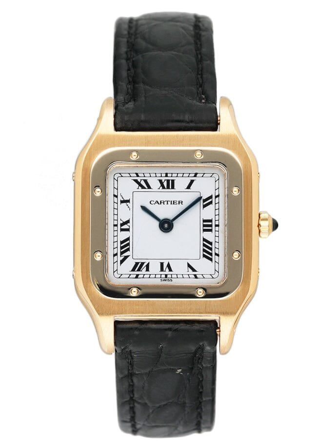 Cartier Santos Dumont W1505556 mostrador branco Relógio Feminino