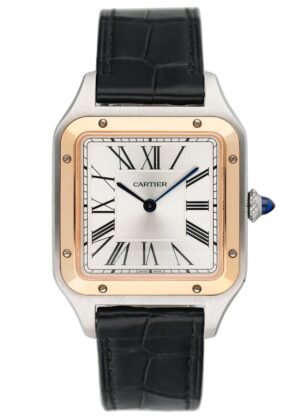 Cartier Santos Dumont W2SA0011 mostrador prata Relógio Masculino Caixa e Documentos