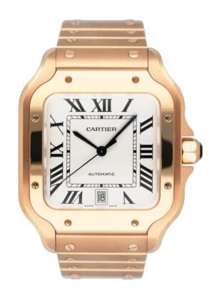 Cartier Santos WGSA0018 Large ouro rosa Relógio Masculino Caixa e Documentos
