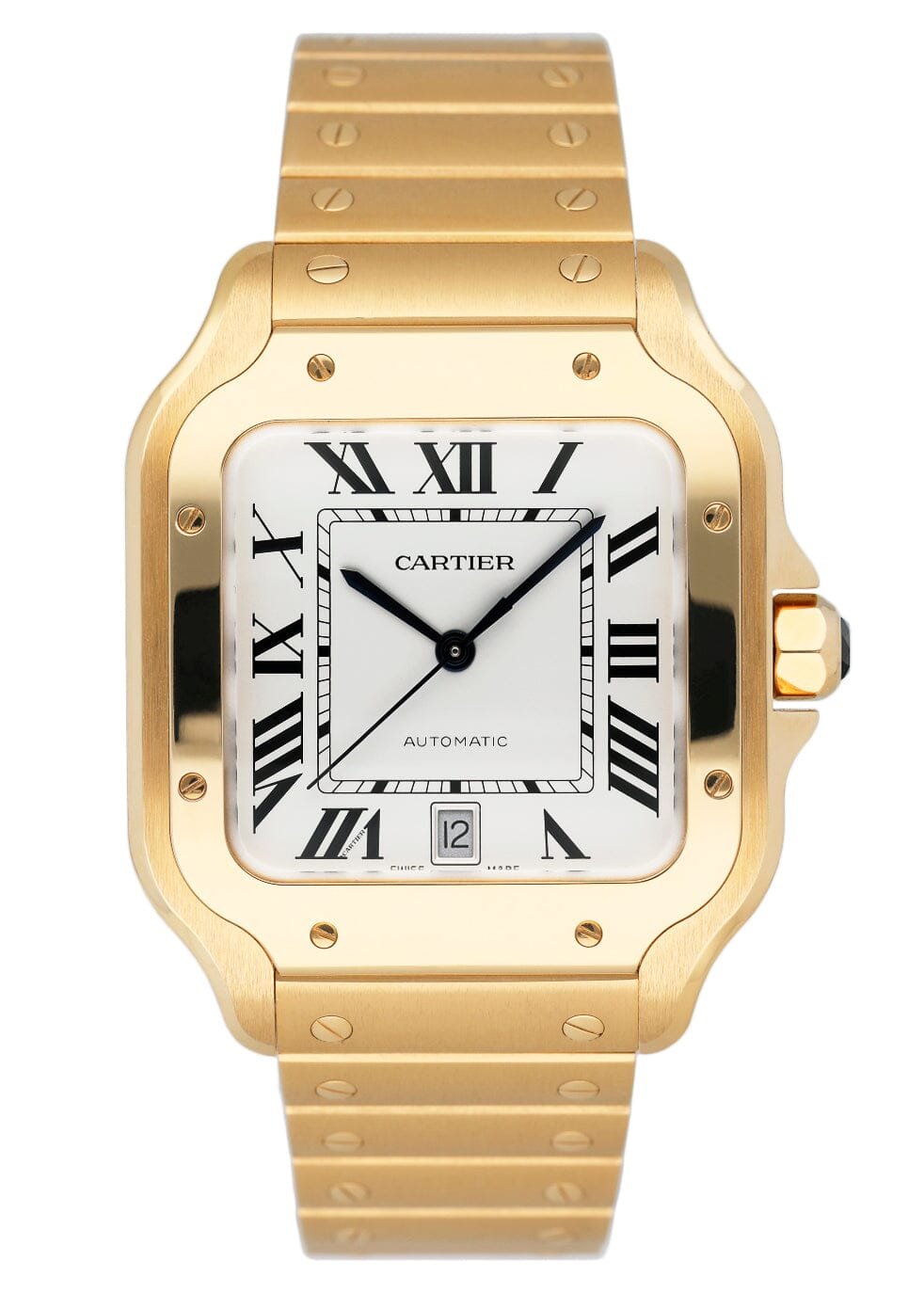 Cartier Santos WGSA0029 Large ouro amarelo Relógio Masculino Caixa e Documentos