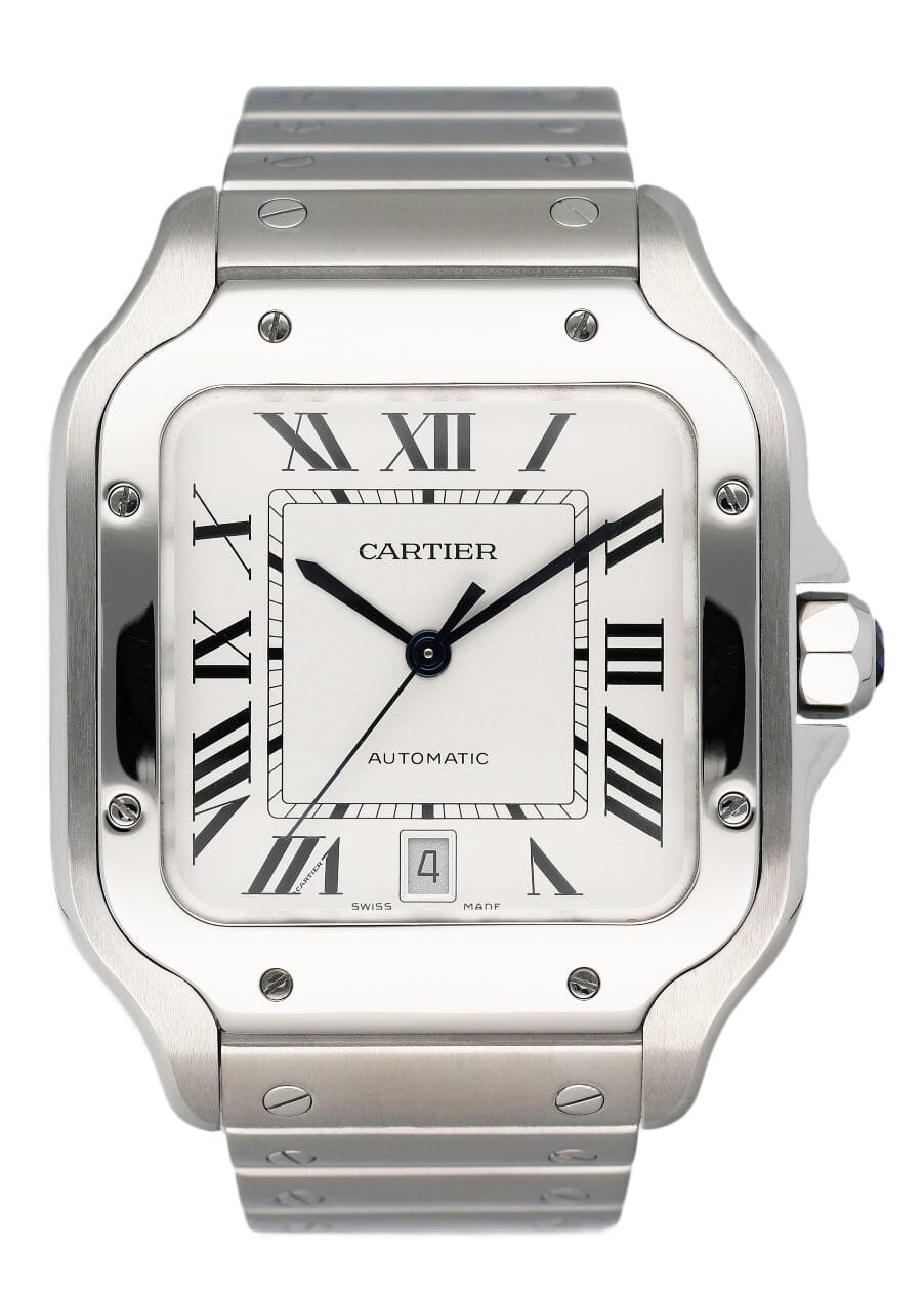Cartier Santos WSSA0018 Large Size Relógio Masculino Caixa e Documentos