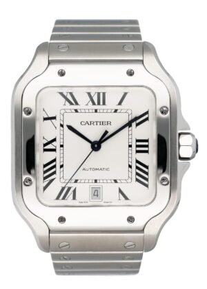 Cartier Santos WSSA0018 Large Size Relógio Masculino Caixa e Documentos