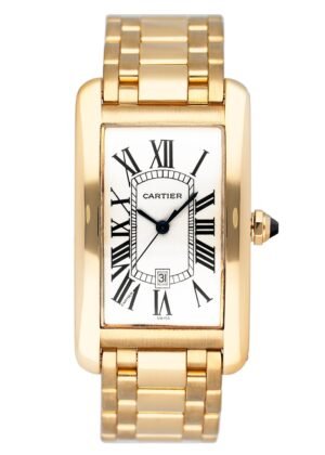 Cartier Tank Americaine Large W26031K2 18k ouro amarelo Relógio Masculino