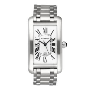 Cartier Tank Americaine Large W2603256 18k ouro branco Relógio Masculino