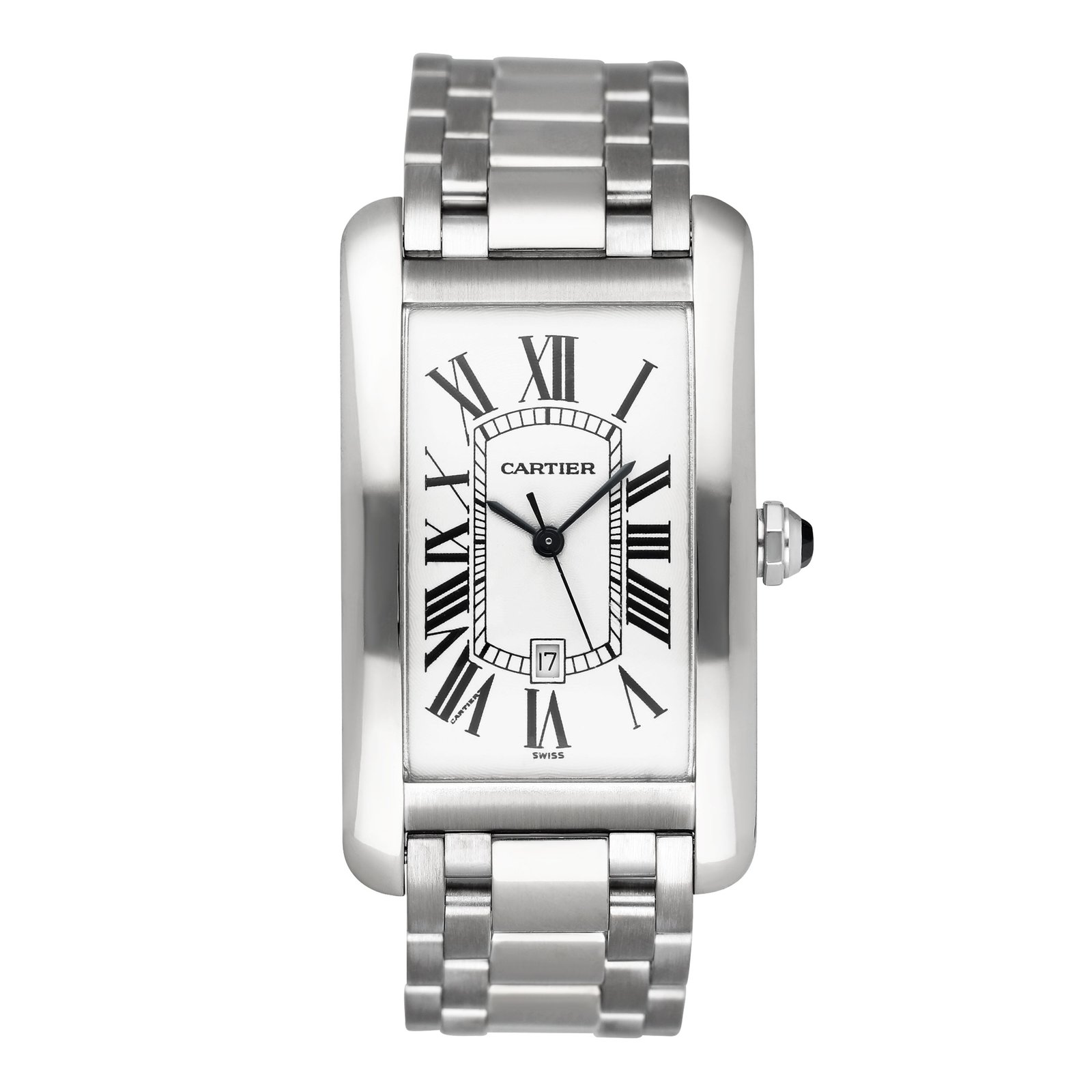 Cartier Tank Americaine Large W2603256 18k ouro branco Relógio Masculino
