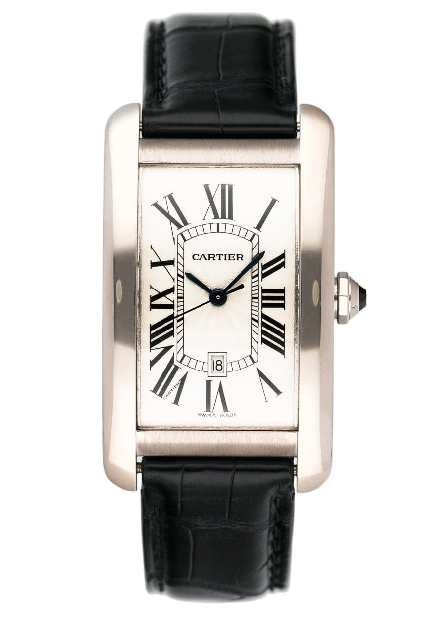 Cartier Tank Americaine Large W2603256 Rhodiumized 18k ouro branco Relógio Masculino