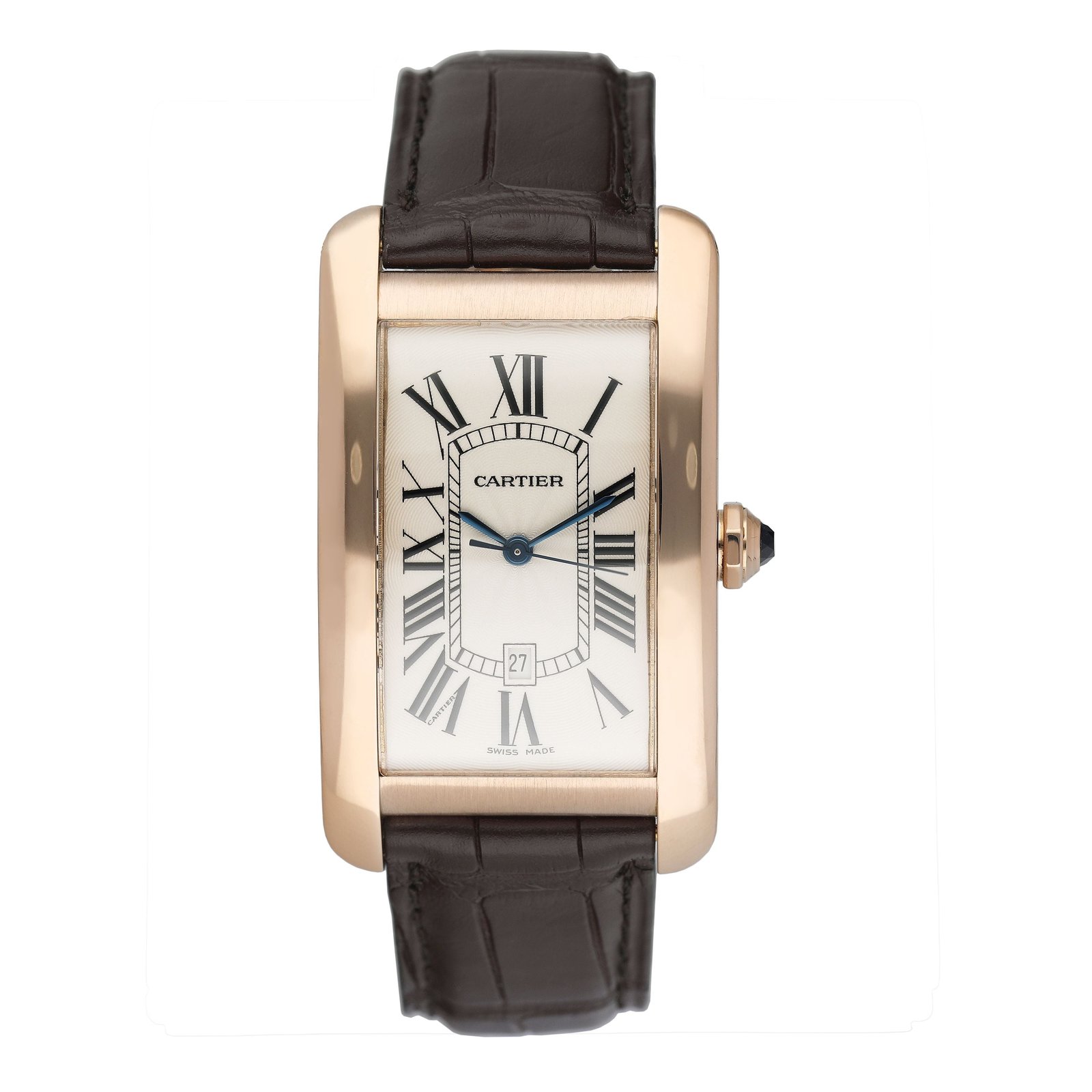 Cartier Tank Americaine Large W2609156 18k ouro rosa Relógio Caixa e Documentos