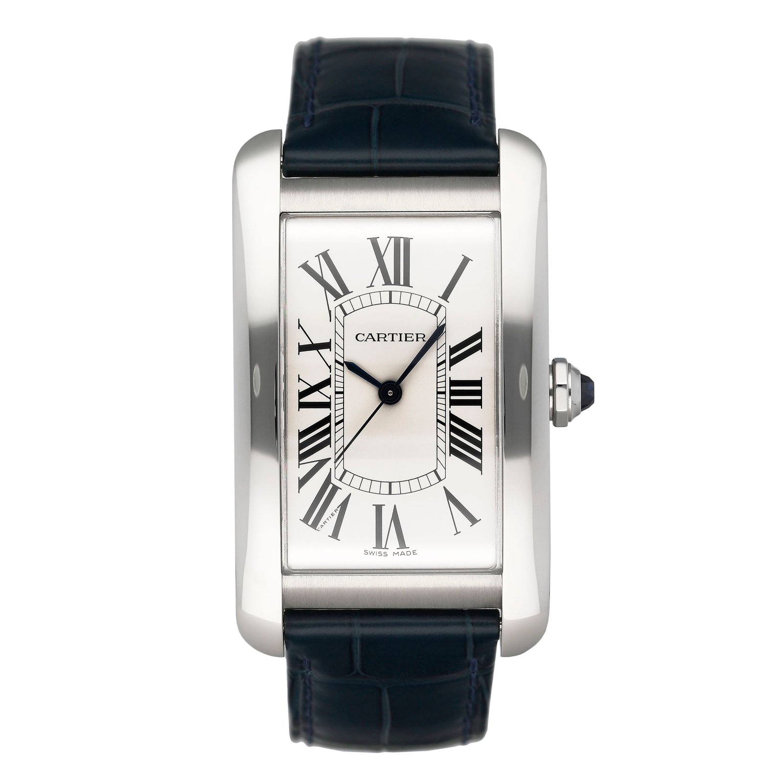 Cartier Tank Americaine Large WSTA0018 Steel Relógio Masculino Caixa e Documentos