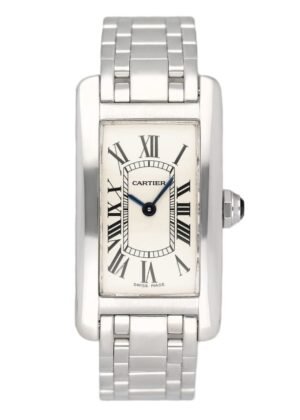 Cartier Tank Americaine Small W26019L1 ouro branco Relógio Feminino