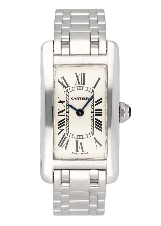 Cartier Tank Americaine Small W26019L1 ouro branco Relógio Feminino
