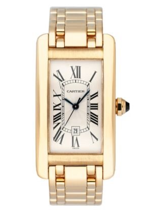 Cartier Tank Americaine W26035K2 18k ouro amarelo Relógio
