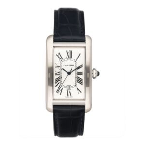 Cartier Tank Americaine W2605556 18k ouro branco Relógio Masculino