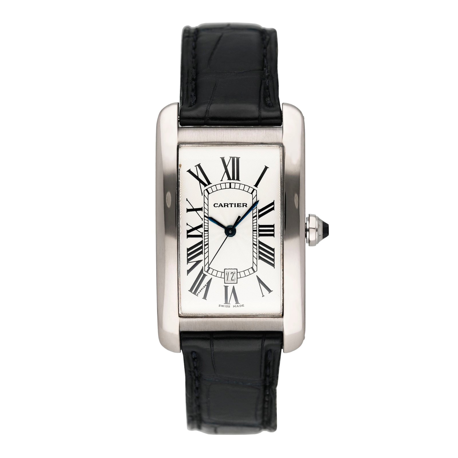 Cartier Tank Americaine W2605556 18k ouro branco Relógio Masculino