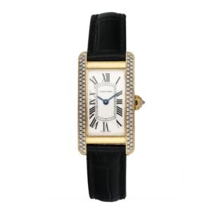 Cartier Tank Americaine WB701251 18k ouro amarelo Relógio Feminino Caixa e Documentos