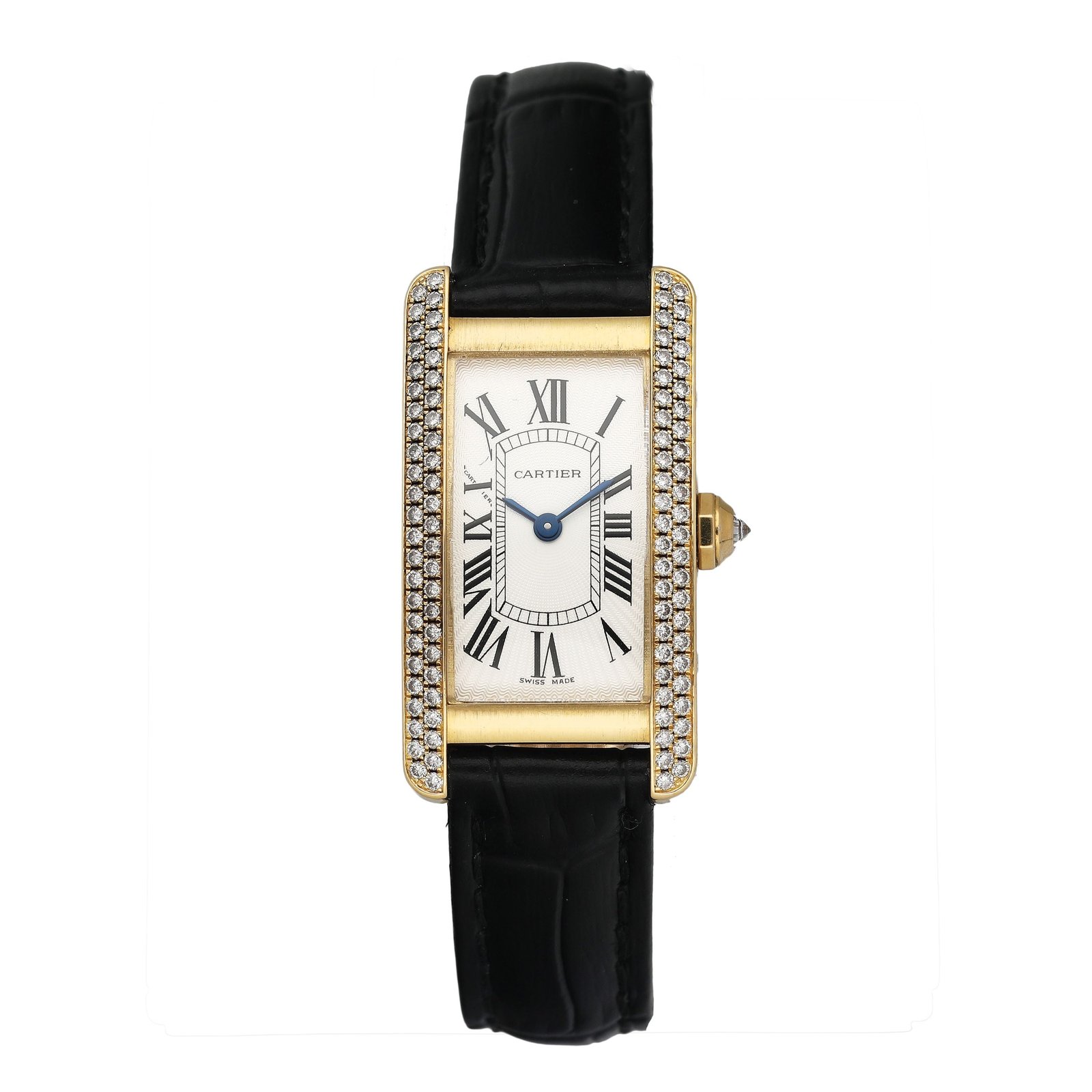 Cartier Tank Americaine WB701251 18k ouro amarelo Relógio Feminino Caixa e Documentos