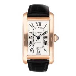 Cartier Tank Americaine XL W2609856 18k ouro rosa Relógio Masculino Caixa e Documentos