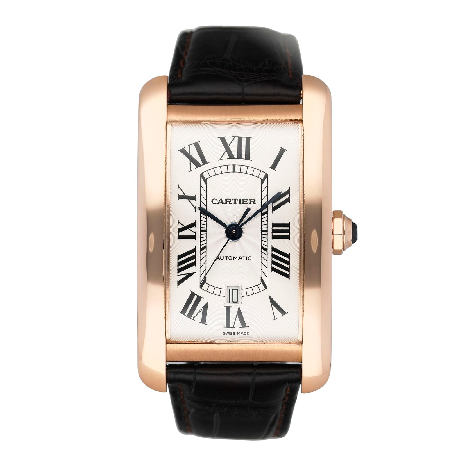 Cartier Tank Americaine XL W2609856 18k ouro rosa Relógio Masculino Caixa e Documentos
