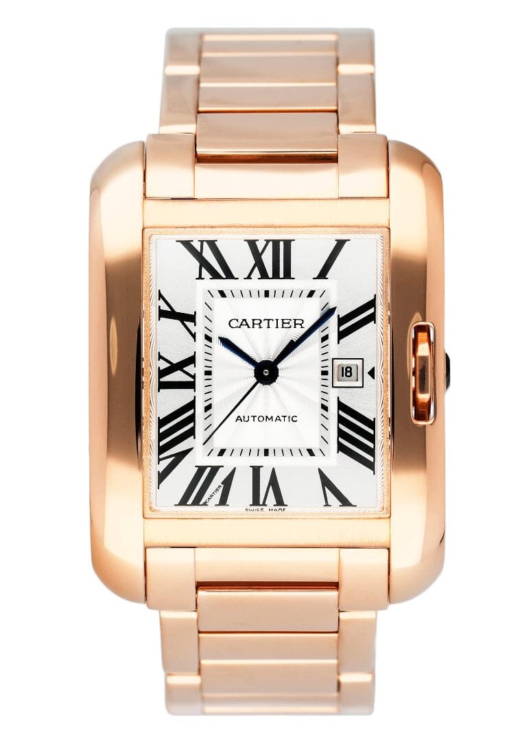 Cartier Tank Anglaise Large W5310003 18k ouro rosa Relógio Feminino Caixa e Documentos
