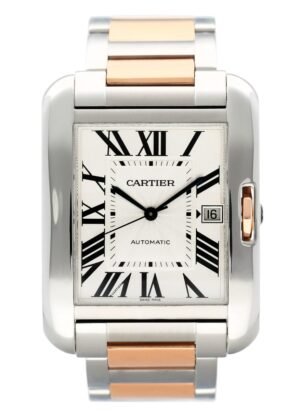 Cartier Tank Anglaise XL W5310006 18k ouro rosa Steel Relógio Masculino