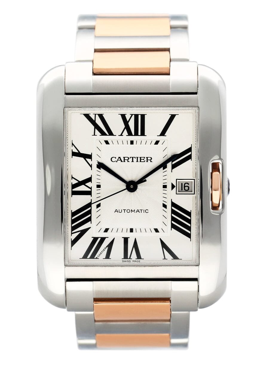 Cartier Tank Anglaise XL W5310006 18k ouro rosa Steel Relógio Masculino
