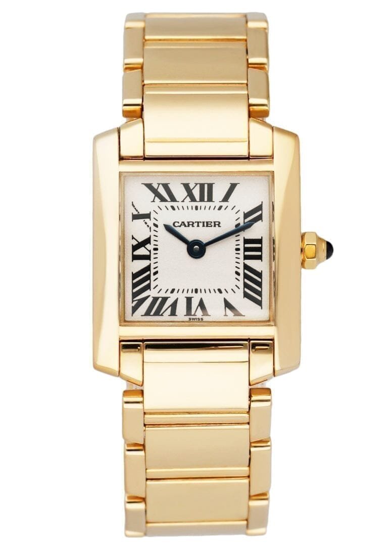 Cartier Tank Francaise W50002N2 ouro amarelo Relógio Feminino Caixa e Documentos