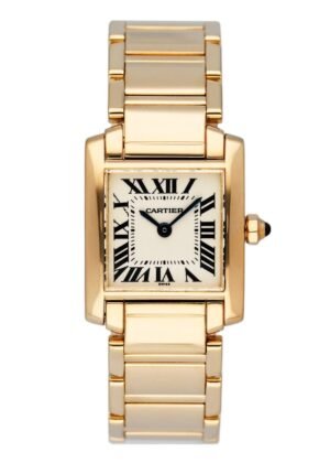 Cartier Tank Francaise W50002N2 ouro amarelo Relógio Feminino Caixa e Documentos