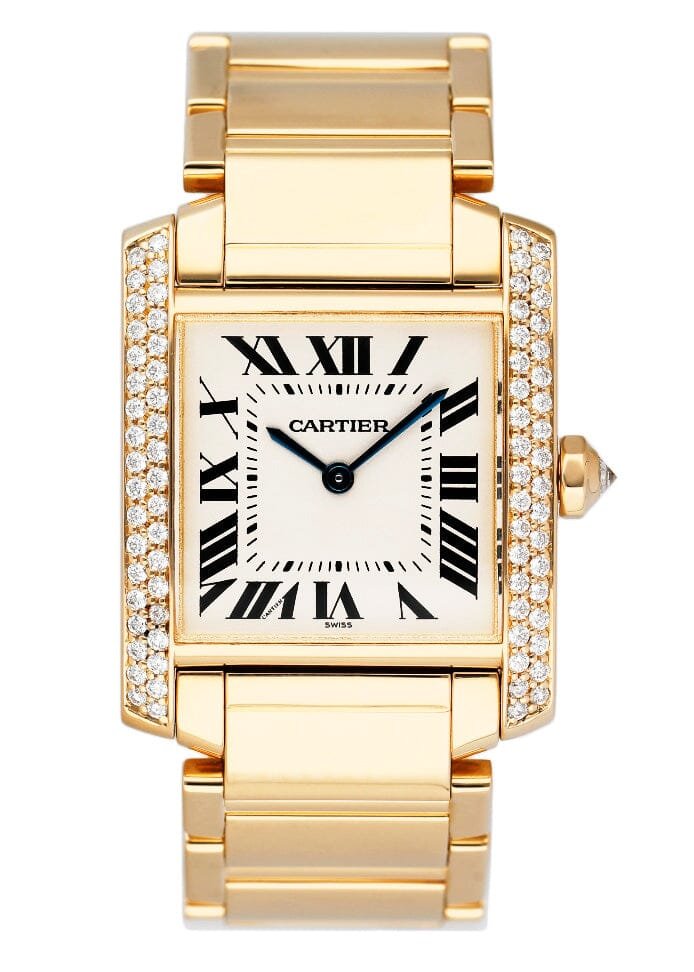Cartier Tank Francaise W50003N2 Diamond Midsize Relógio Feminino
