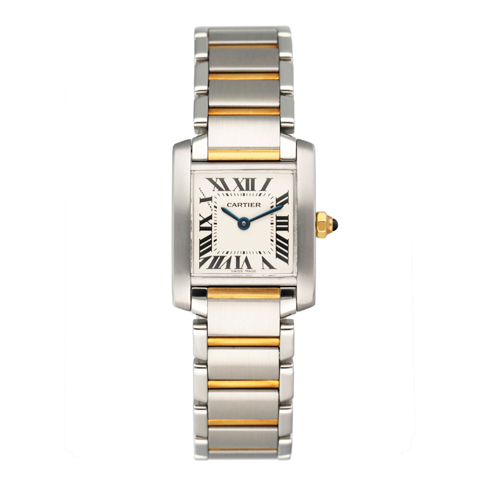 Cartier Tank Francaise W51007Q4 Two-Tone Relógio Feminino Caixa e Documentos