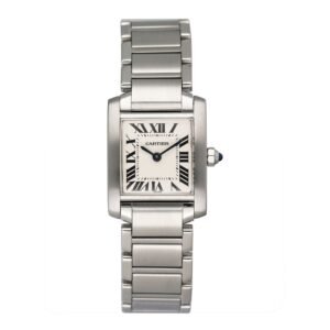 Cartier Tank Francaise W51008Q3 aço inoxidável Relógio Feminino