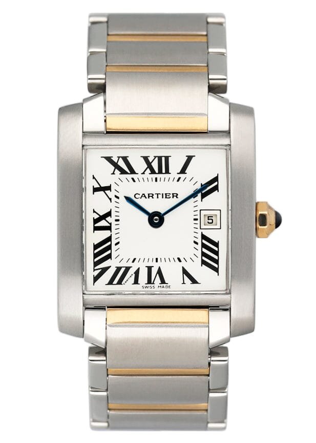 Cartier Tank Francaise W51012Q4 Two Tone Midsize Relógio Feminino