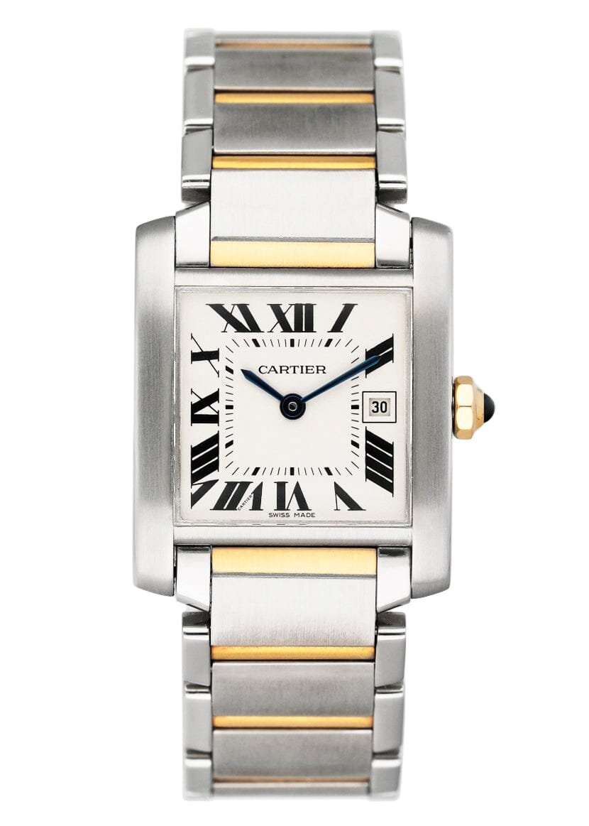 Cartier Tank Francaise W51012Q4 Two Tone Midsize Relógio Feminino